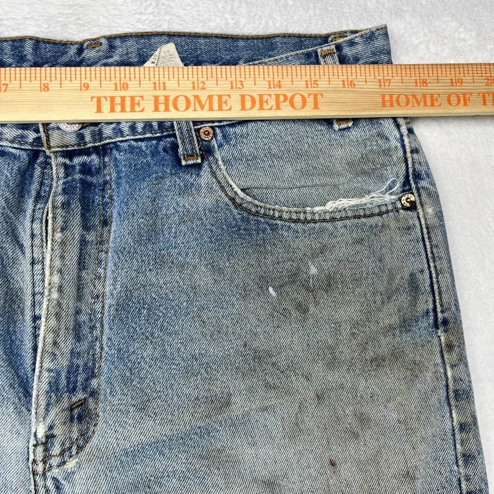 VTG Levi's 505 Regular Fit Straight Leg Jeans‎ Men's Denim Distressed - 34X30.5